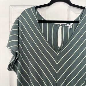 XXL Green and Cream Striped Sonoma Jumpsuit